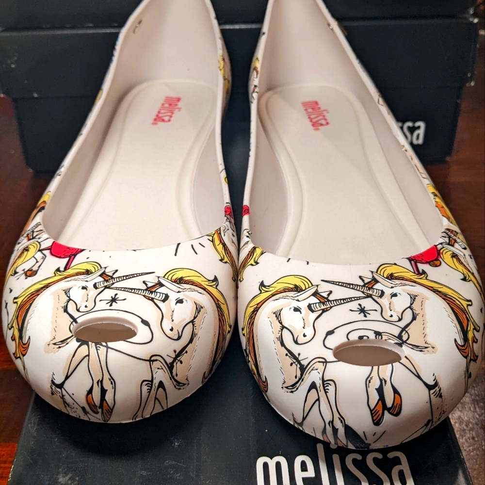 Melissa Ultragirl 3DB II white unicorn flats 9
